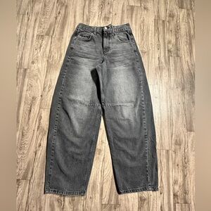 BDG Urban Outfitters Logan Cinch-Back Baggy Jeans - Washed Black - Size 27